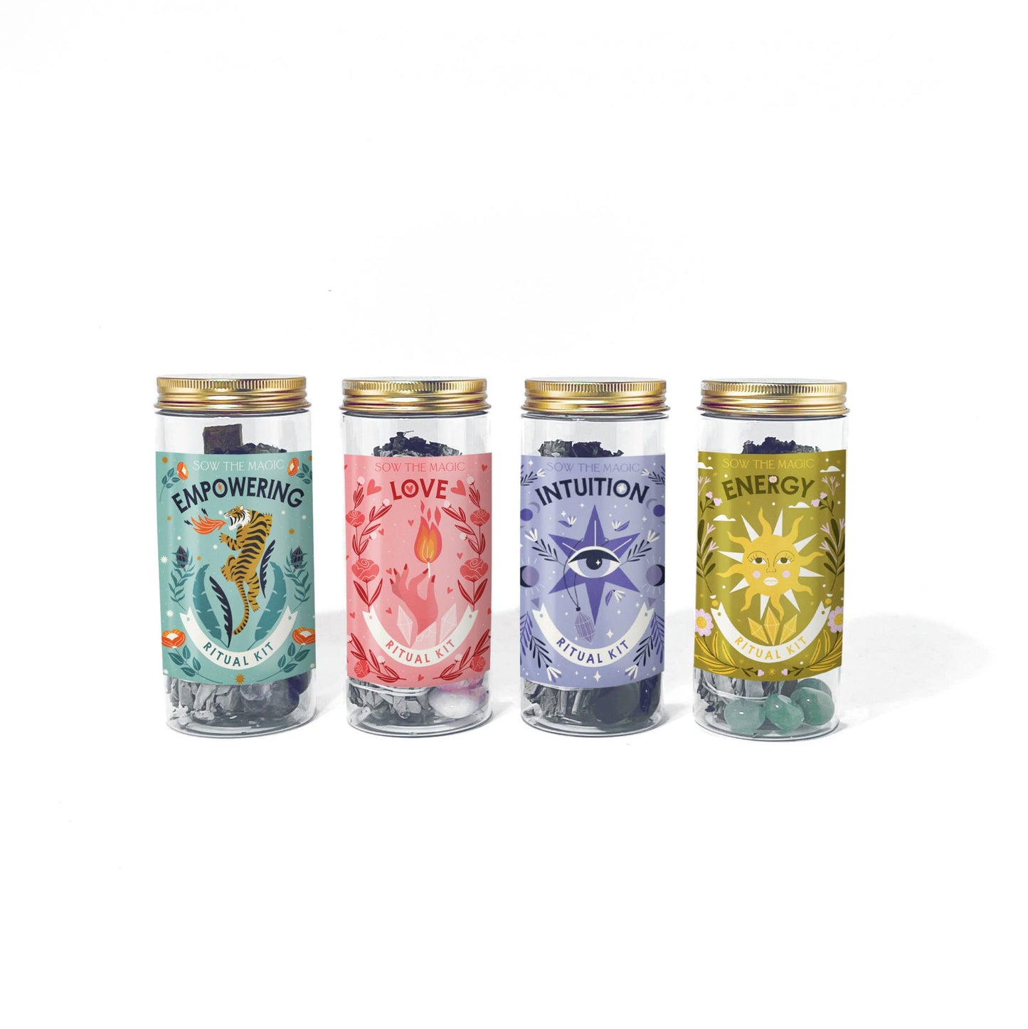 Sow the Magic Love Ritual Kit Jar with Rose Quartz, Palo Santo + Sage