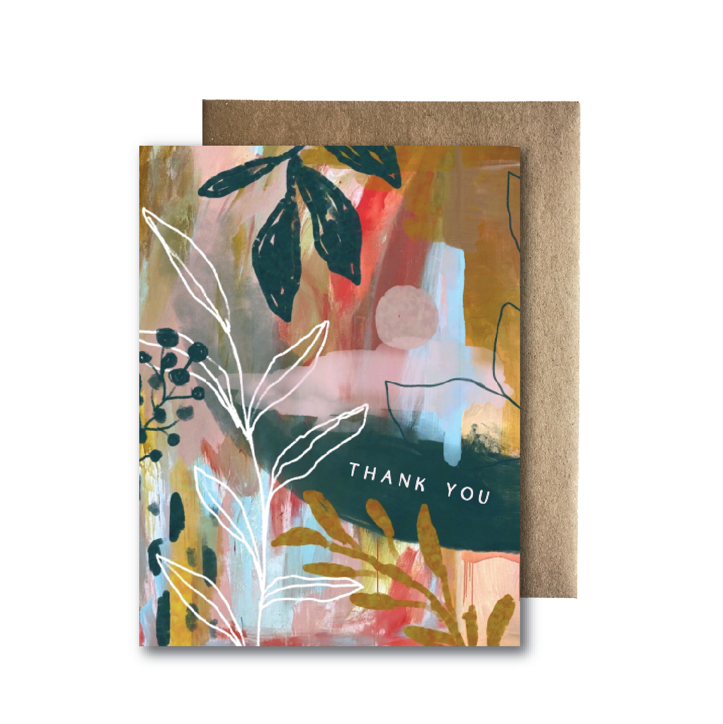 Maija Rebecca Handdrawn Thank You Abstract Foliage