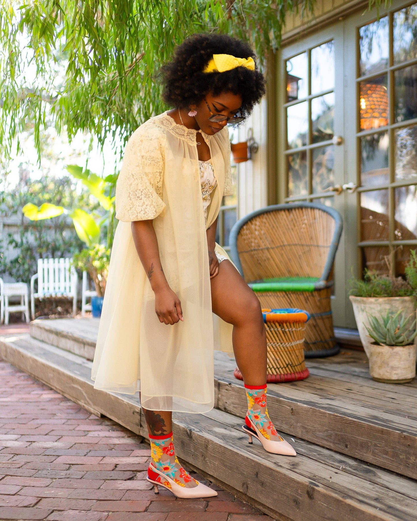 Sock Candy - Flower Power Sheer Crew Sock