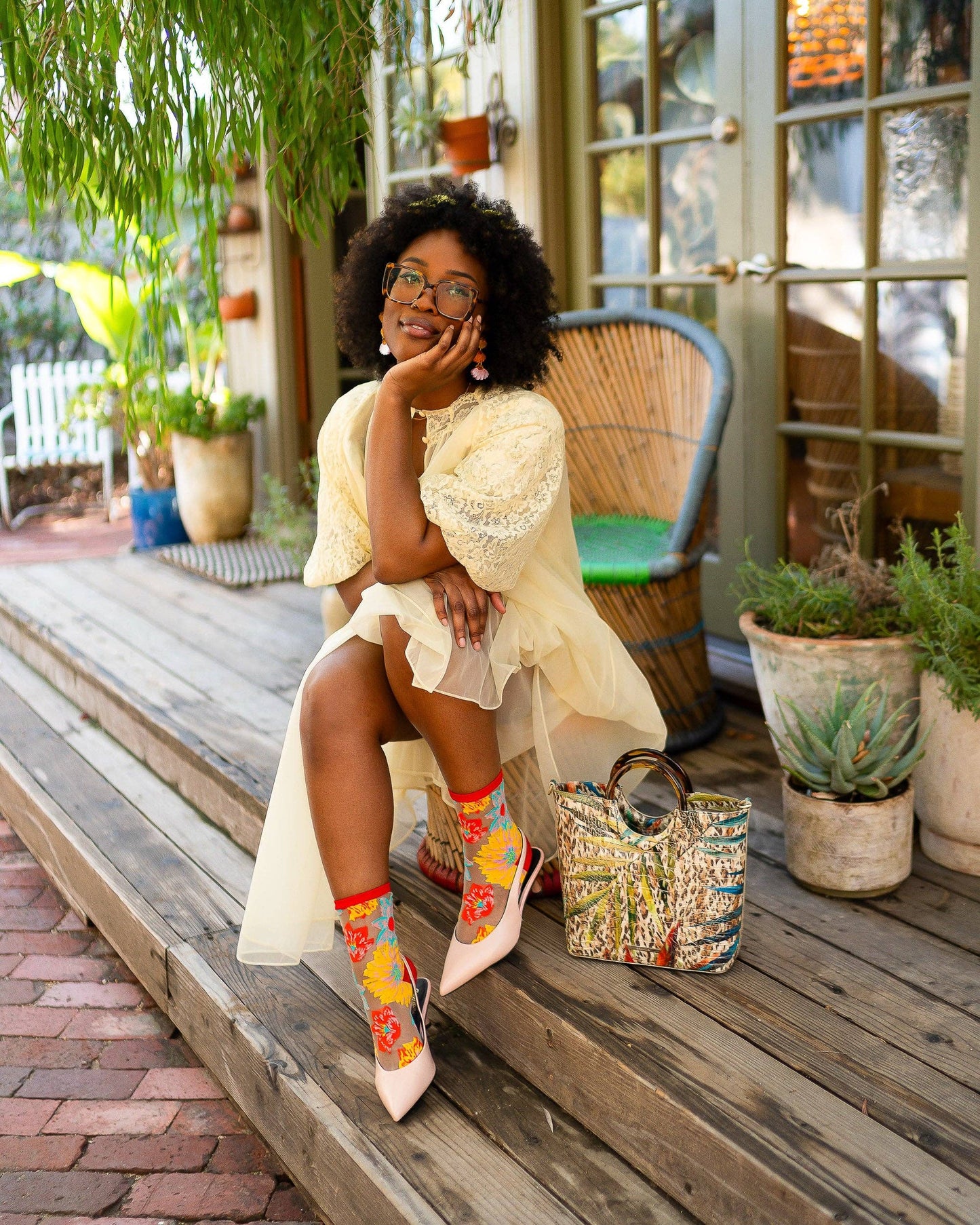 Sock Candy - Flower Power Sheer Crew Sock