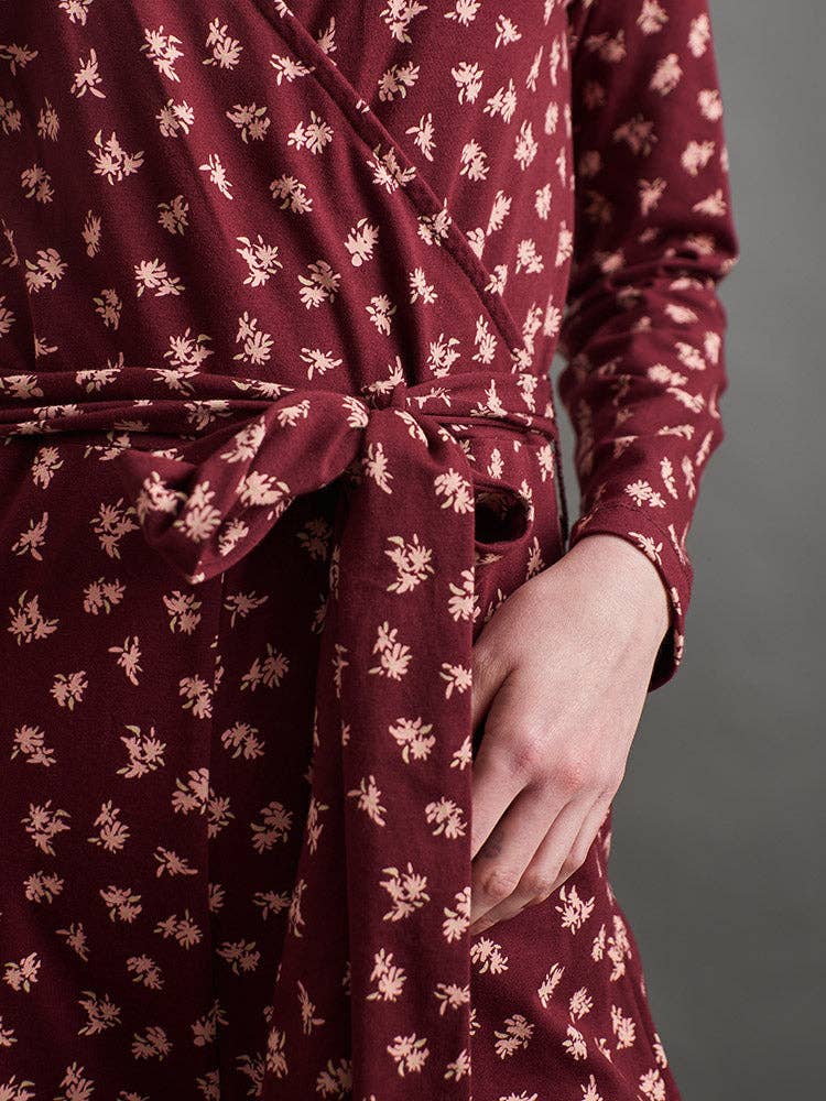 Mata Traders Rita Long Sleeve Jumpsuit Burgundy Bouquet