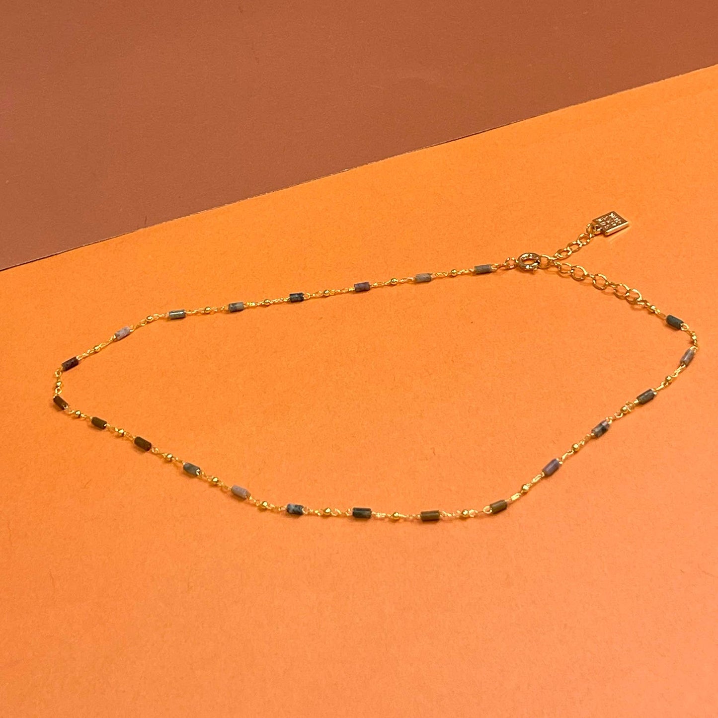 sunday girl | Multi Color Agate Chain Layering Necklace