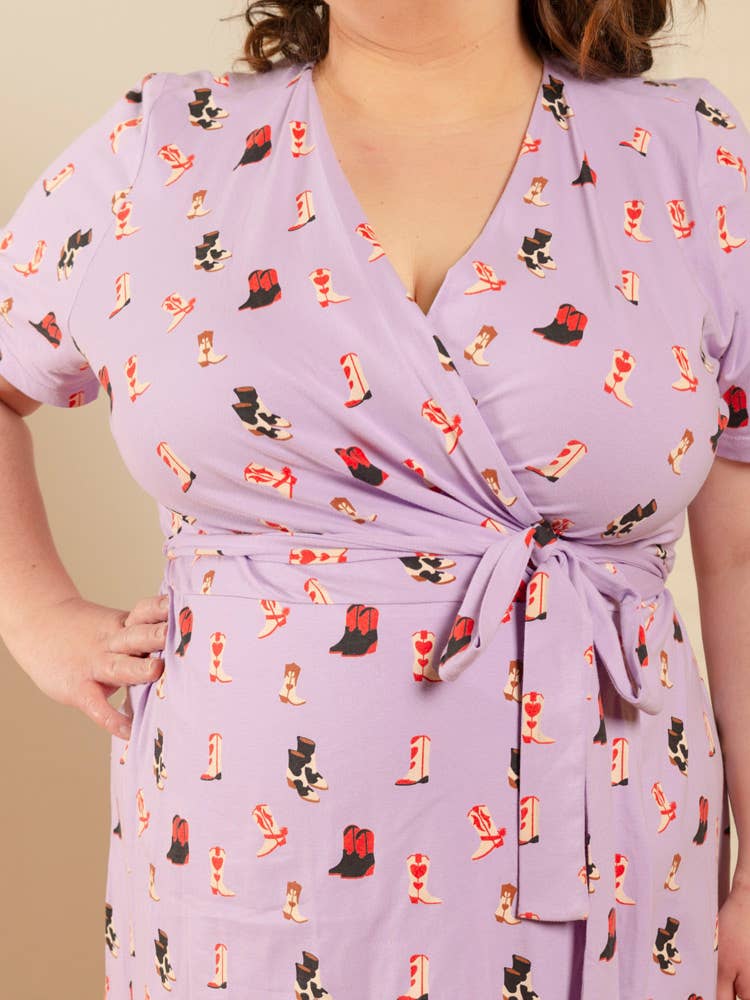 Mata Traders Katie Wrap Dress Two Step Lavender