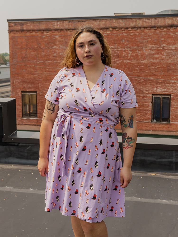 Mata Traders Katie Wrap Dress Two Step Lavender