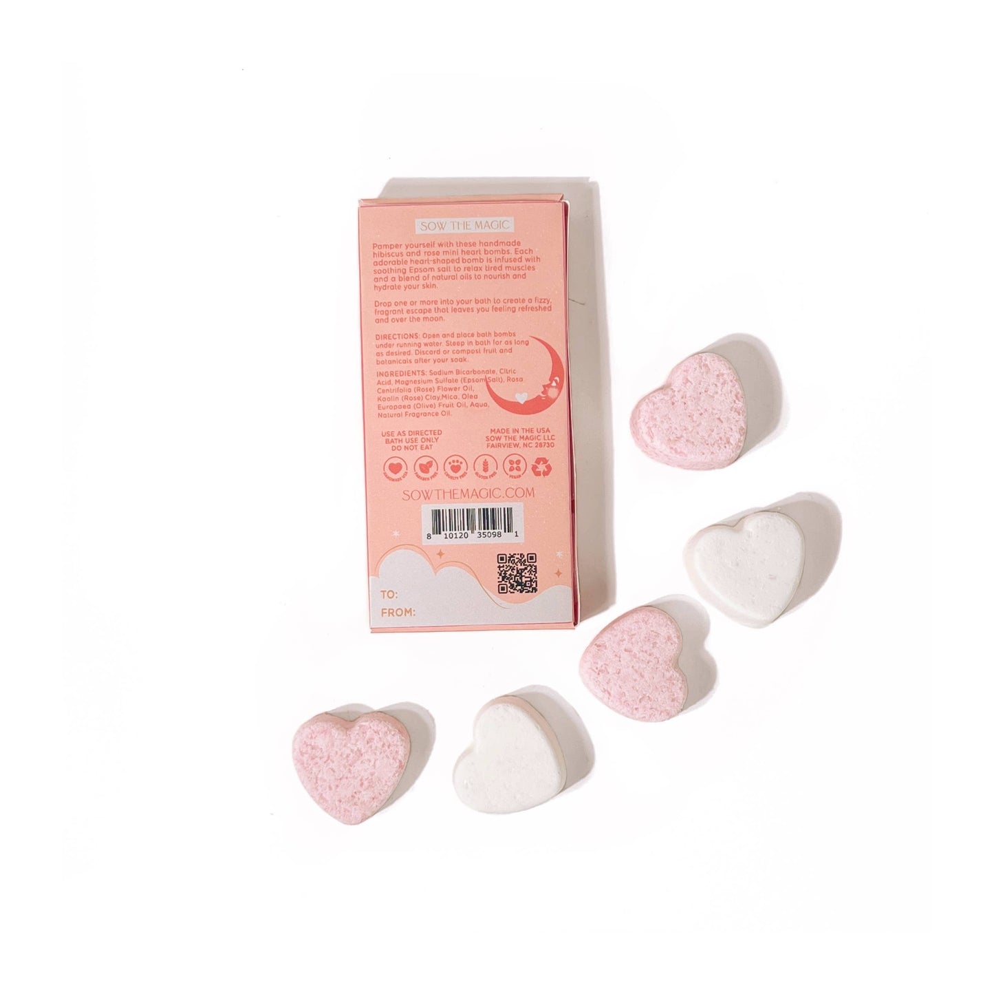 Sow the Magic Over the Moon Mini Sweet Heart Bath Bombs Gift Set