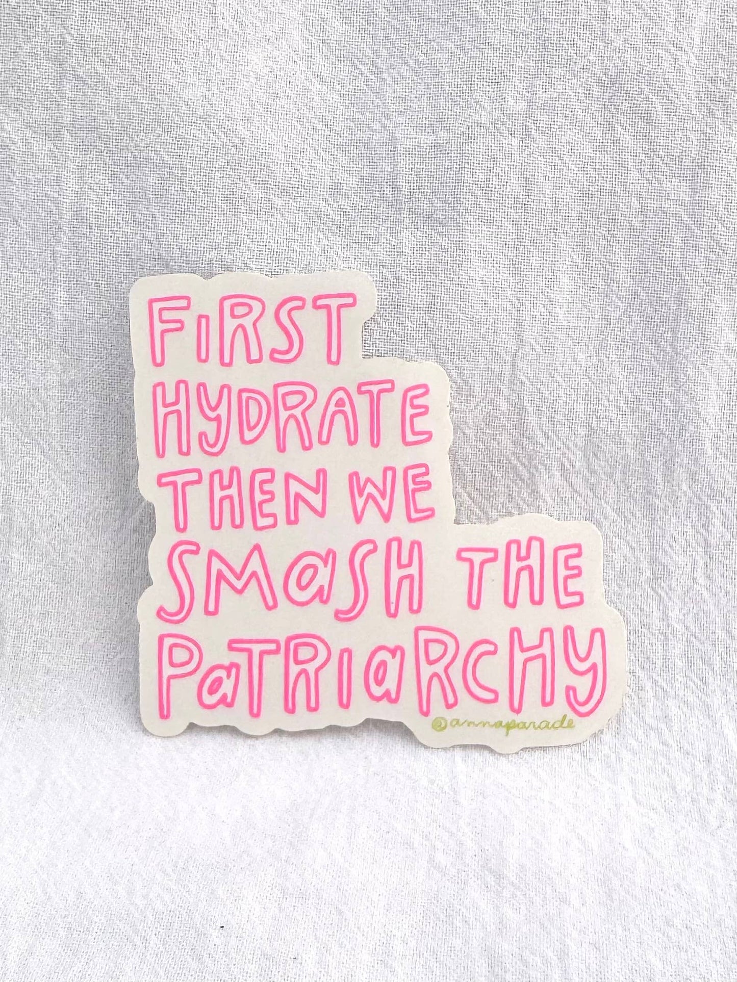 First coffee/hydration/tea then we smash... vinyl sticker: First tea