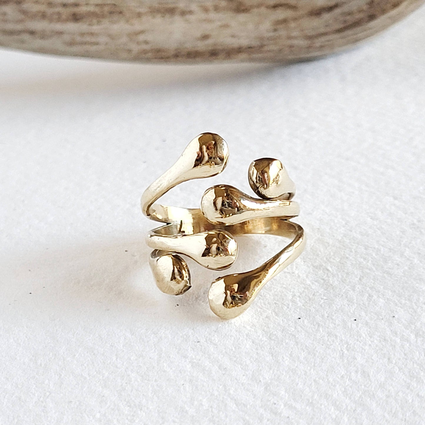 Bisjoux - Brass molten cluster handmade 6 orb