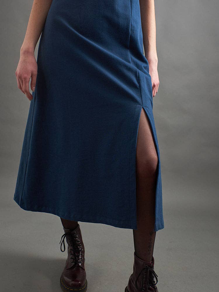 Elise Sheath Dress Loop Knit Blue