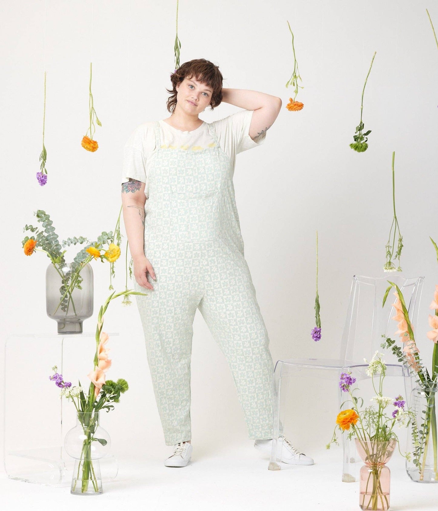 Rhythm Adjustable Overall: Retro Floral / M