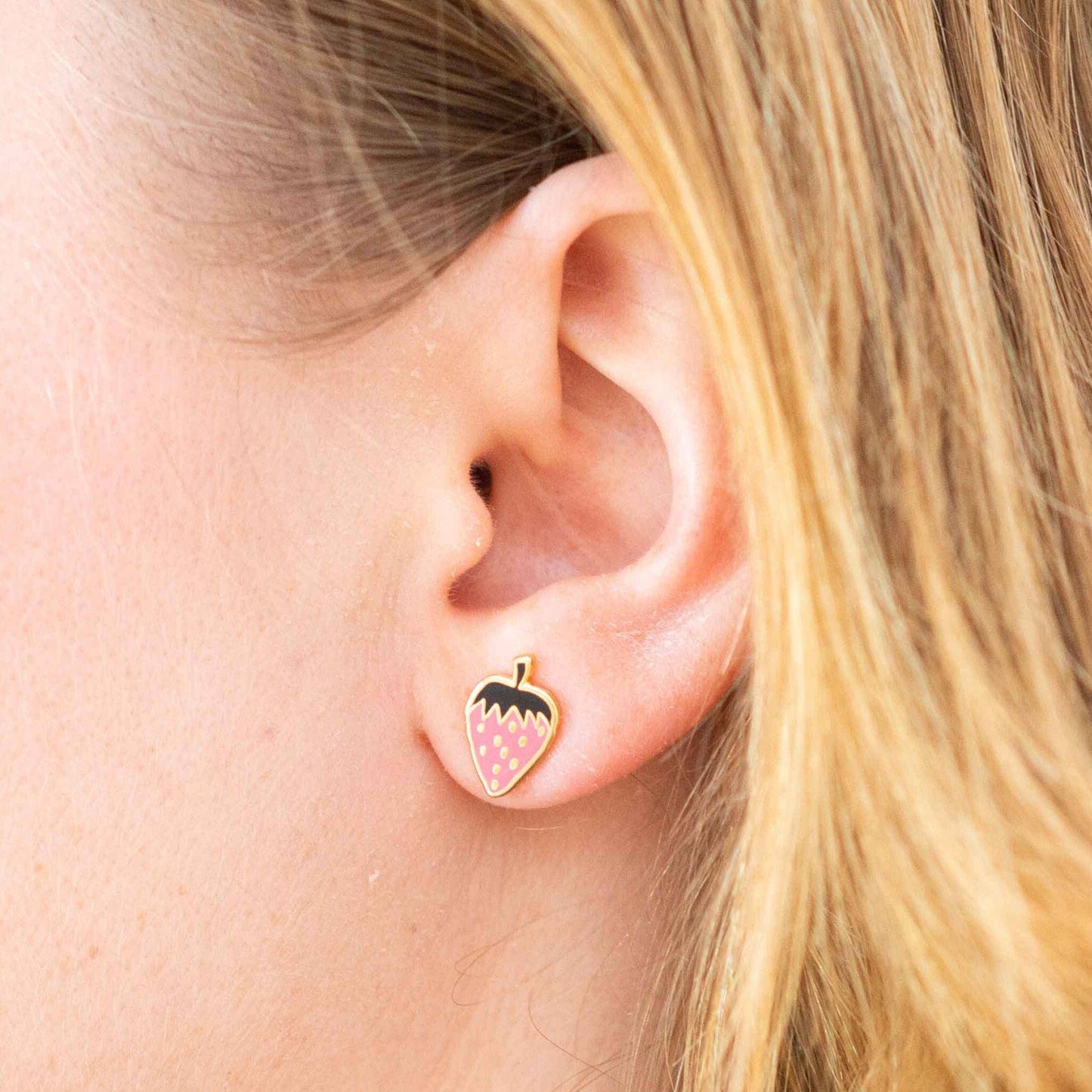 Jenny Lemons Strawberry Enamel Earrings