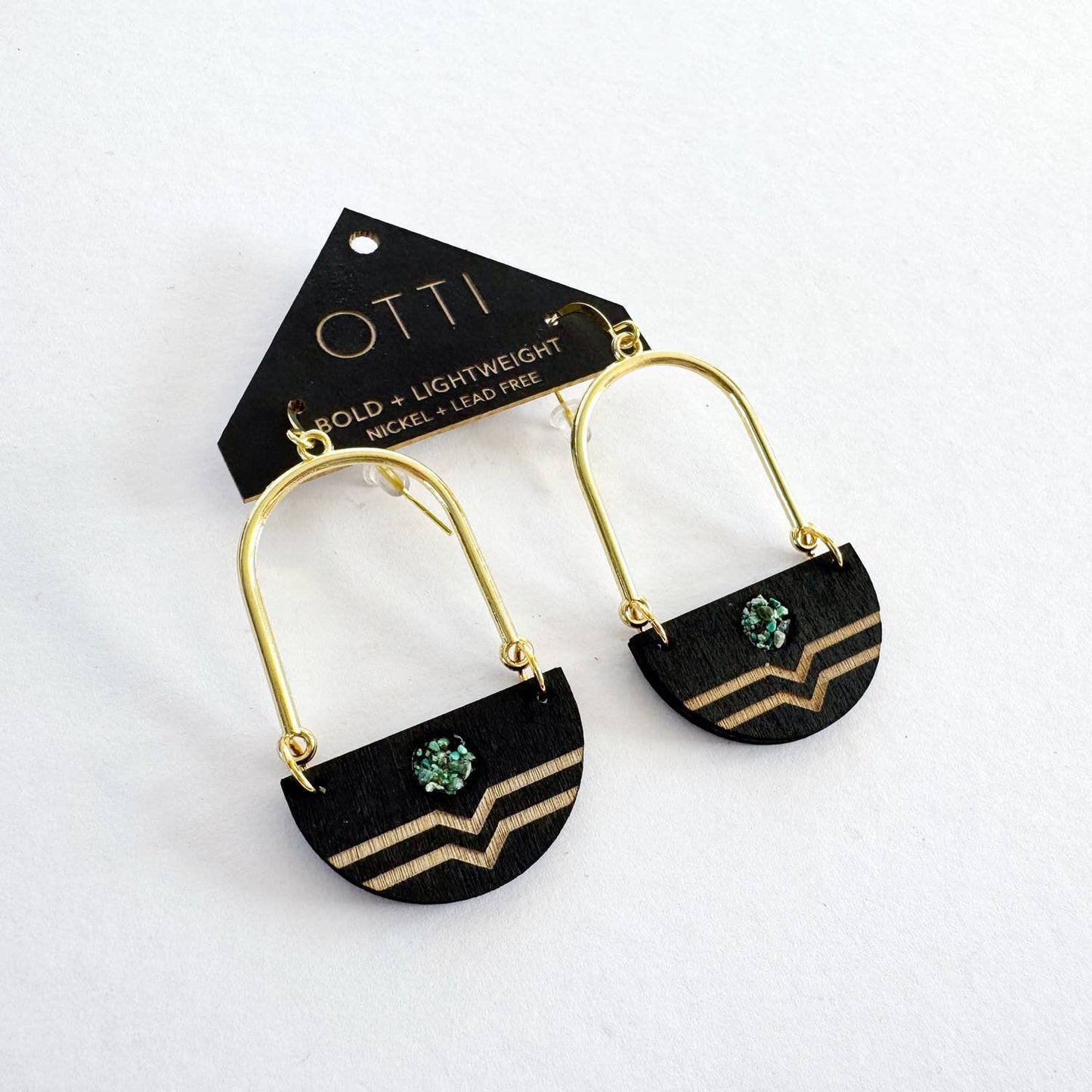 OTTI - Turquoise Inlay DROP Earring: BIRCH