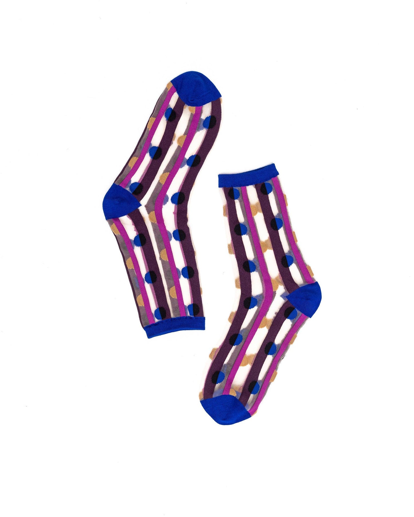 Stripes & Dots Sheer Crew Sock