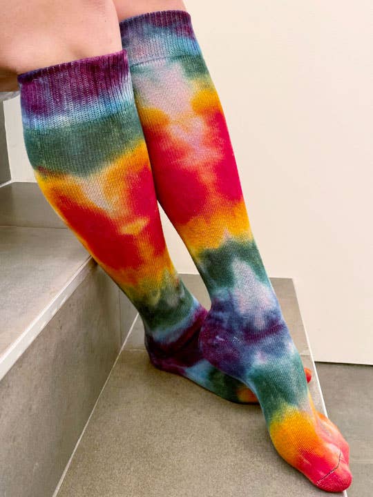Mixed 6 Pack - Organic Cotton Tie Dye Knee High Socks