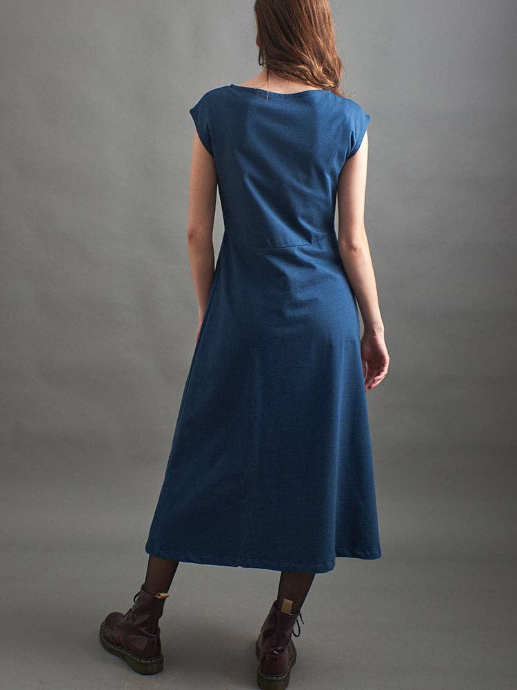 Elise Sheath Dress Loop Knit Blue