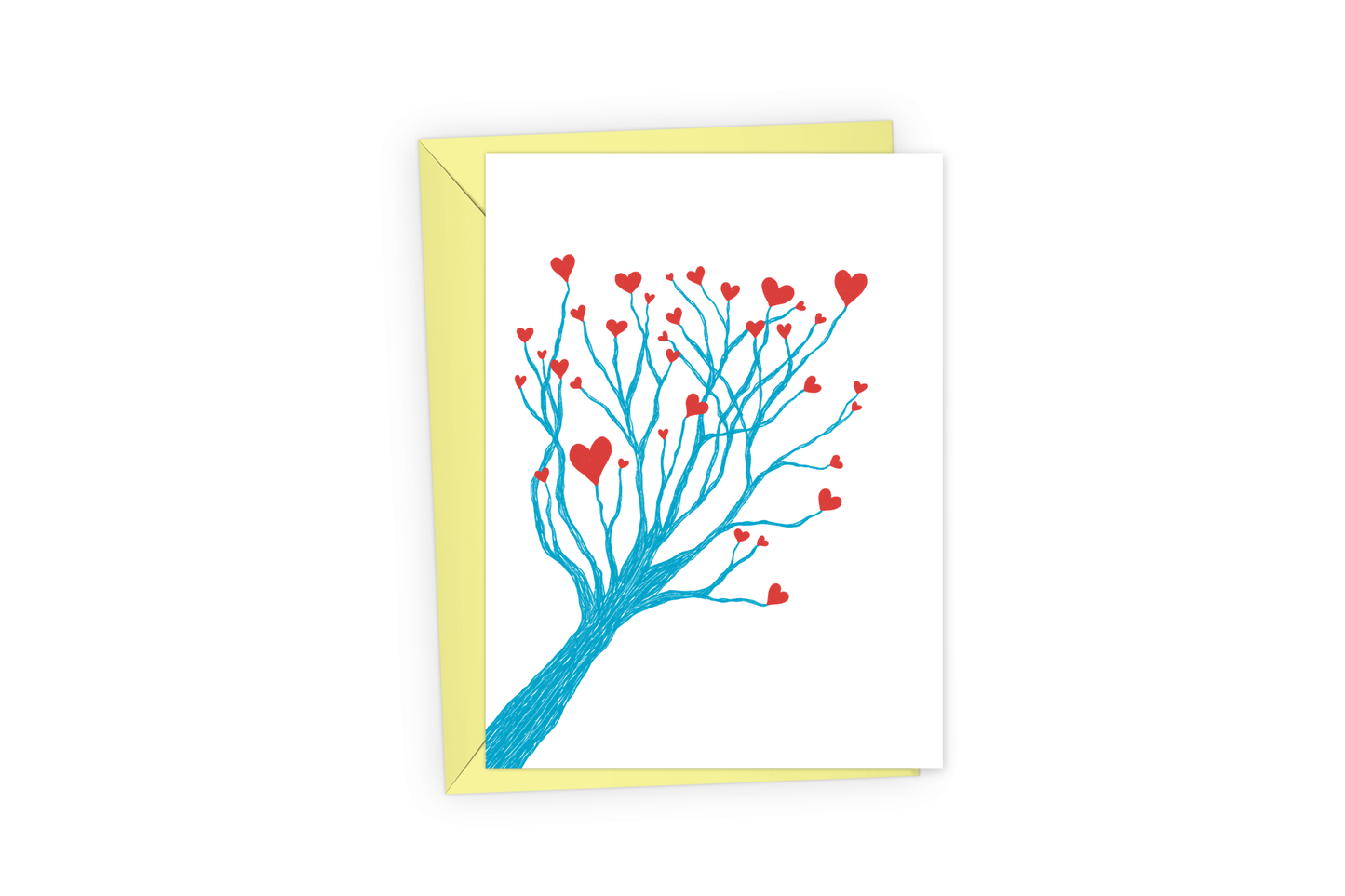 Queen Fayzel Blue heart tree greeting card