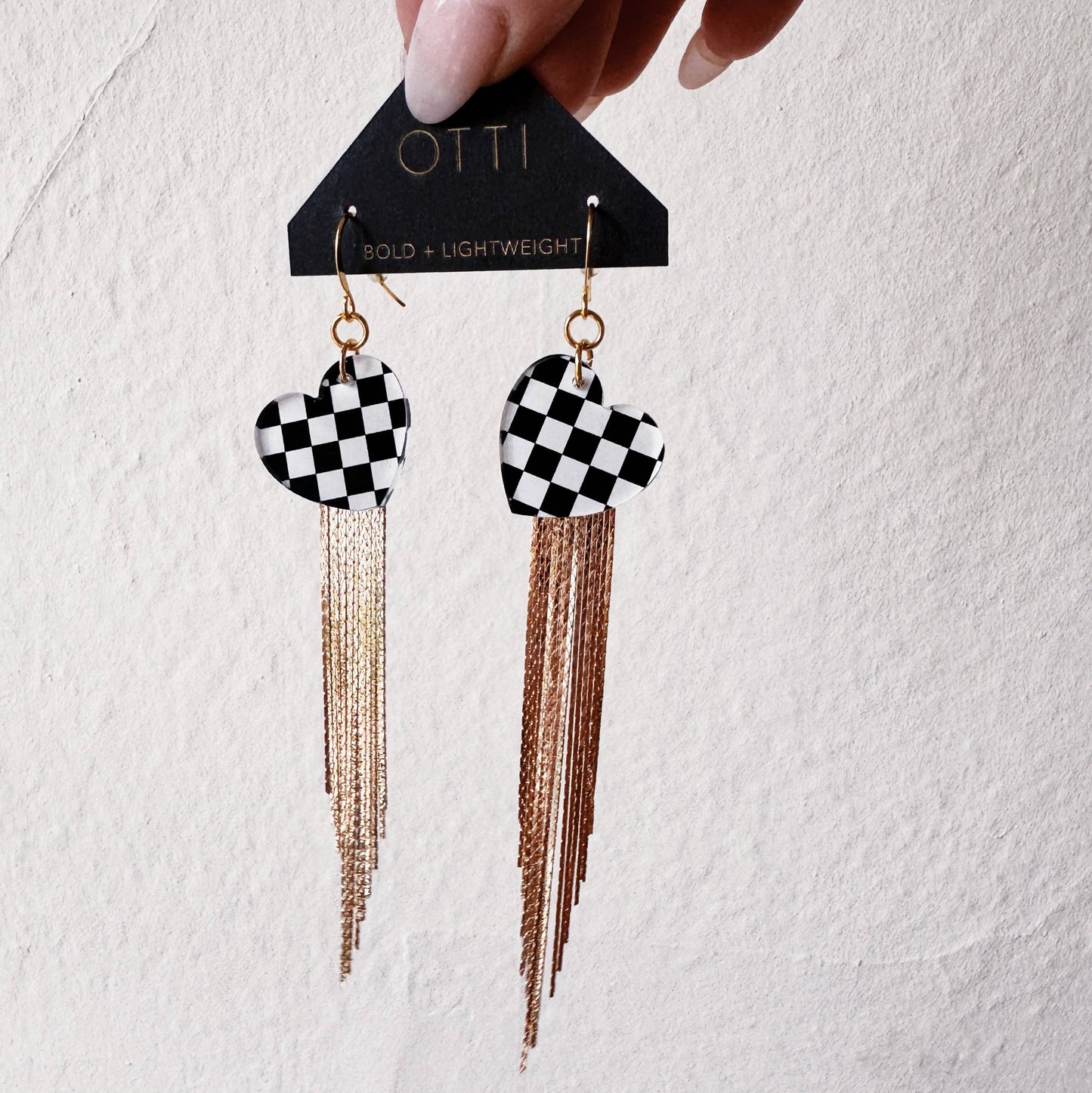 Otti - *new* 18K Gold Glamour Fringe earring: Checkerboard