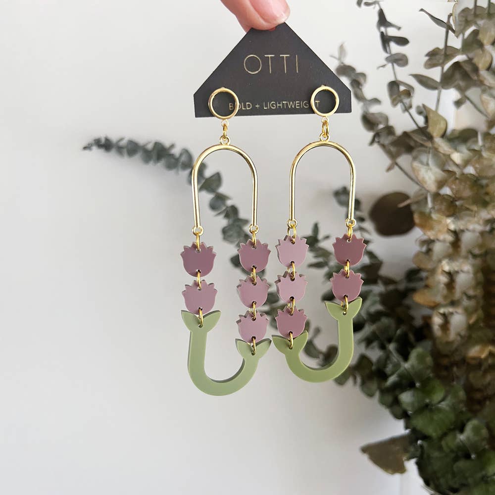 Otti - Botanical-Inspired Lightweight Acrylic Earring: Lavender