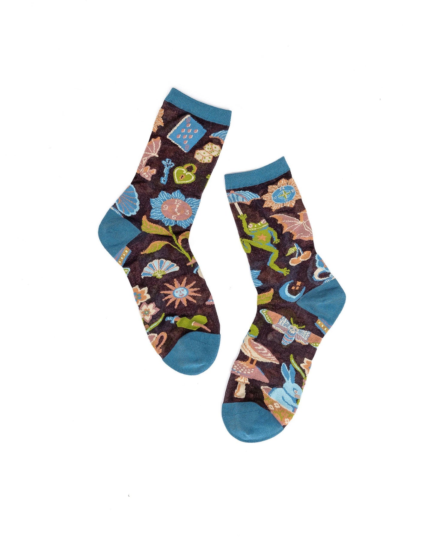 Dark Fairytale Shimmer Sheer Crew Sock