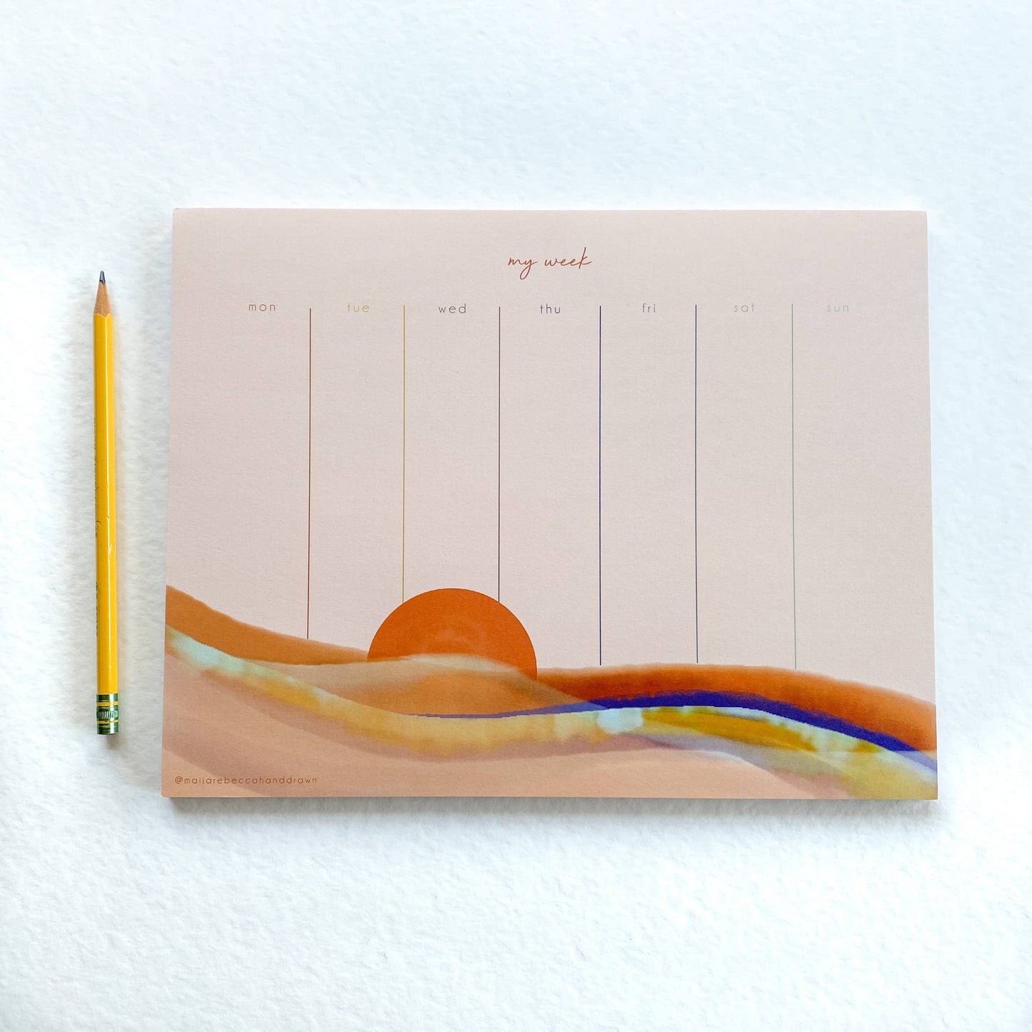 Pink Sunset Weekly Planner Pad