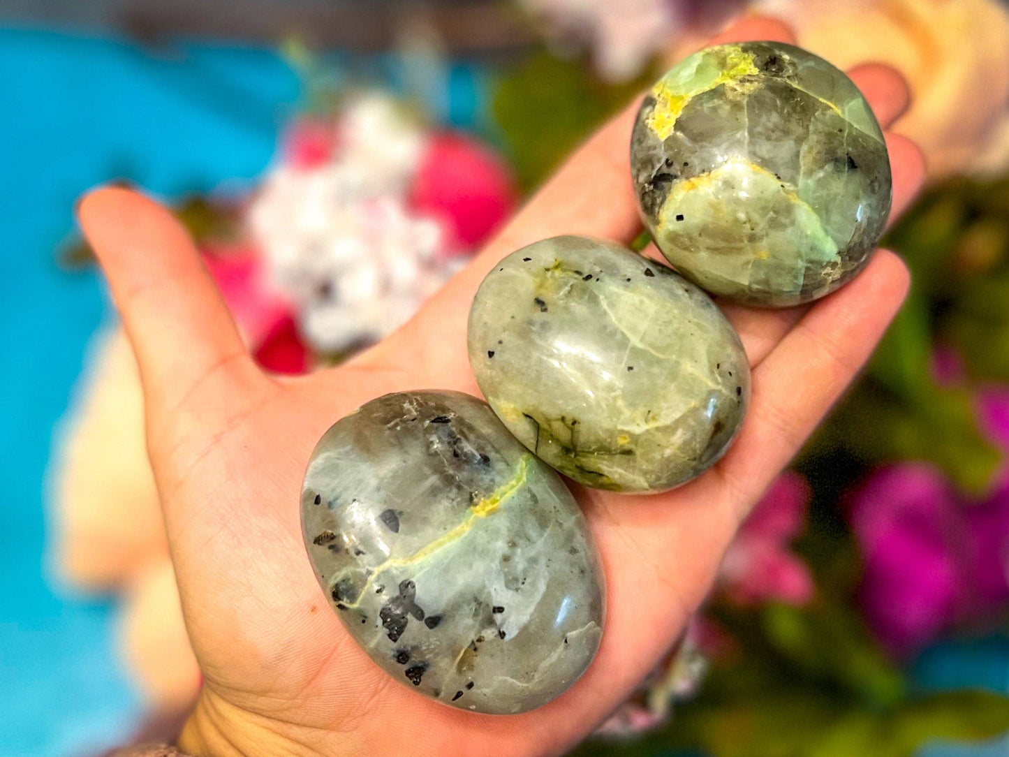 Mandala Gems Garnierite Palmstones, Ethically Sourced Crystals