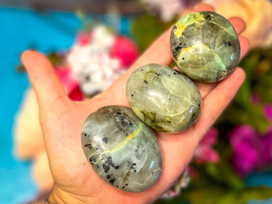 Mandala Gems Garnierite Palmstones, Ethically Sourced Crystals