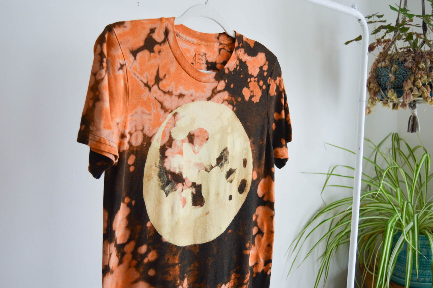 May and Mary Fire Moon REVAMPED Tie Dyed Bamboo Gender Neutral T-Shirt