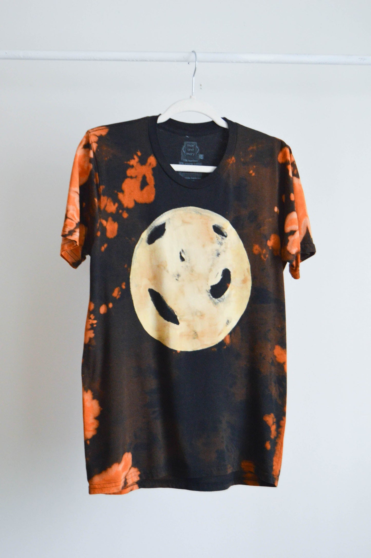 May and Mary Fire Moon REVAMPED Tie Dyed Bamboo Gender Neutral T-Shirt