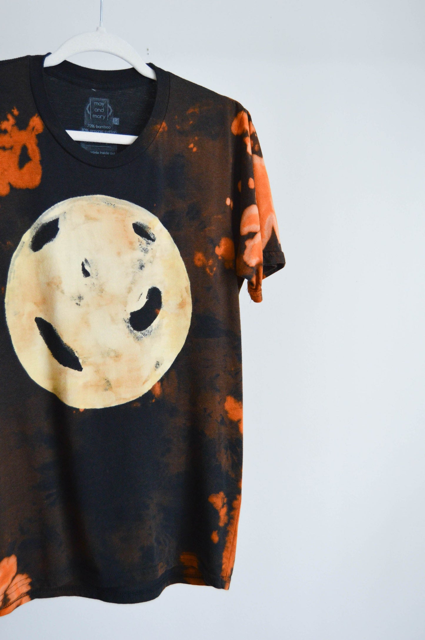May and Mary Fire Moon REVAMPED Tie Dyed Bamboo Gender Neutral T-Shirt