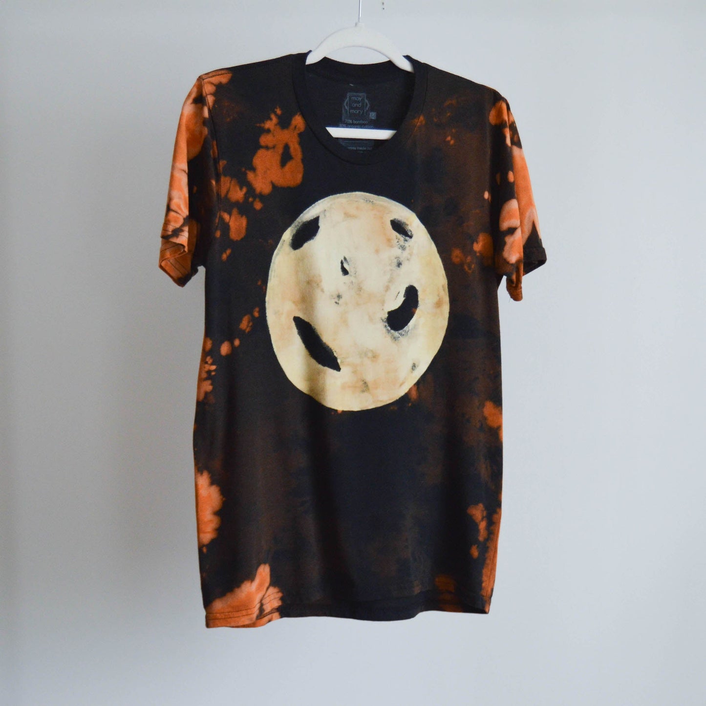 May and Mary Fire Moon REVAMPED Tie Dyed Bamboo Gender Neutral T-Shirt