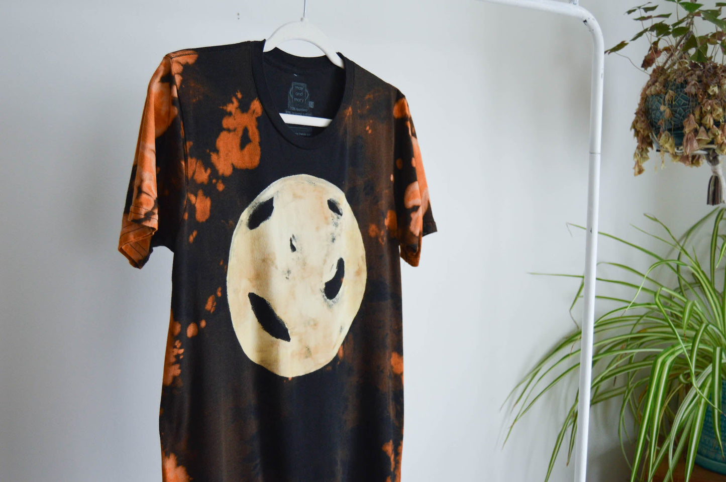 May and Mary Fire Moon REVAMPED Tie Dyed Bamboo Gender Neutral T-Shirt
