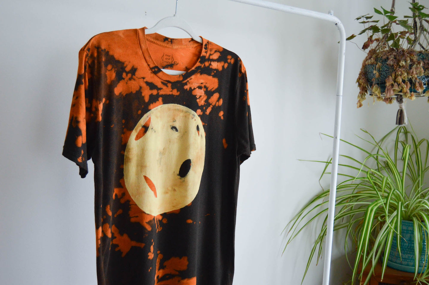 May and Mary Fire Moon REVAMPED Tie Dyed Bamboo Gender Neutral T-Shirt