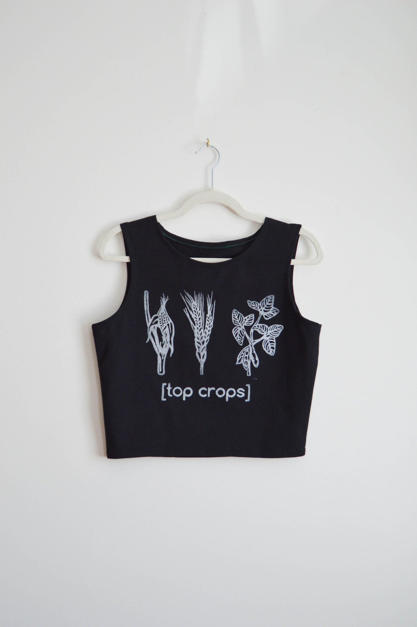 May and Mary Top Crops Crop Top - Black Organic Cotton