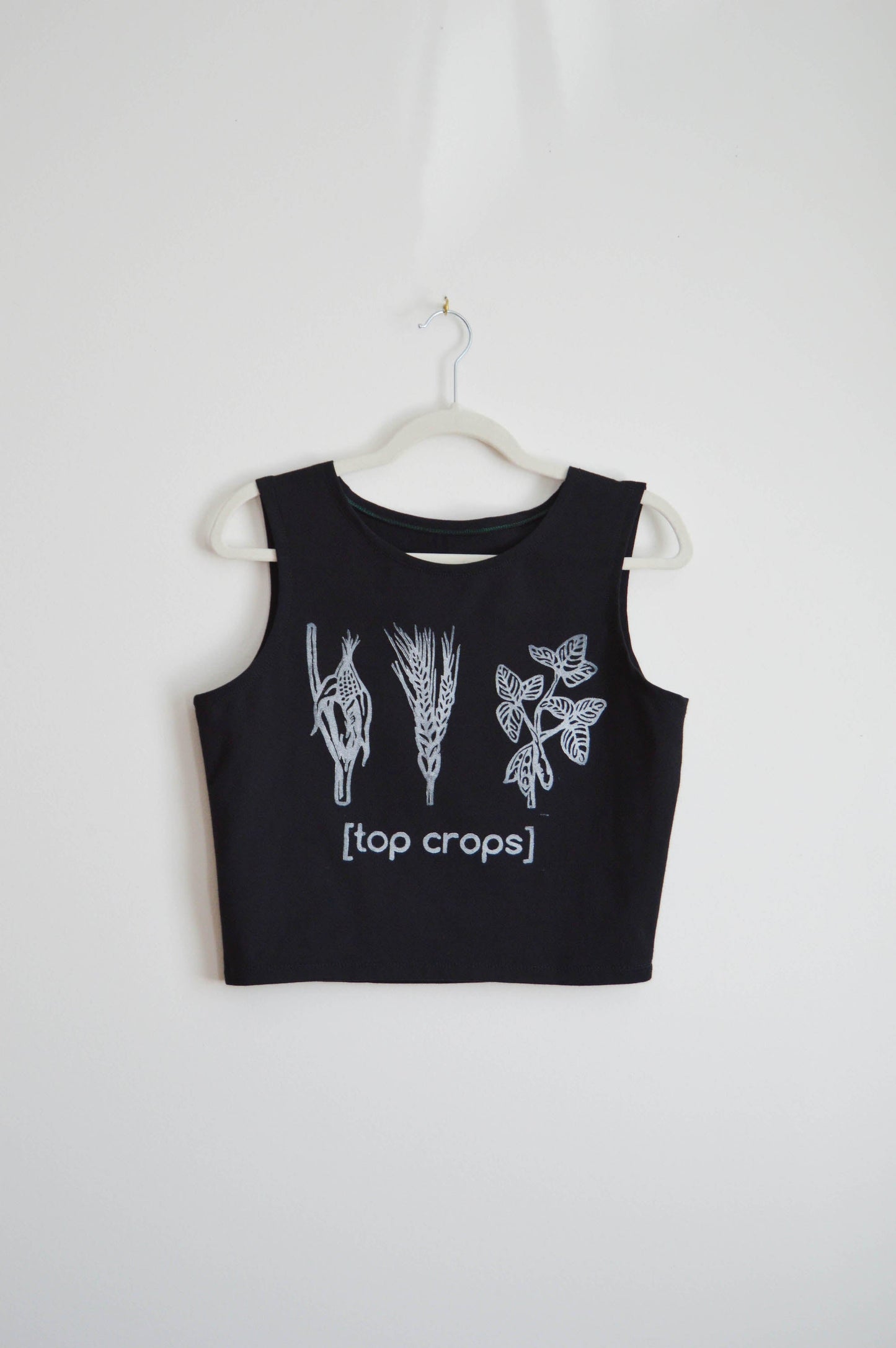 May and Mary Top Crops Crop Top - Black Organic Cotton