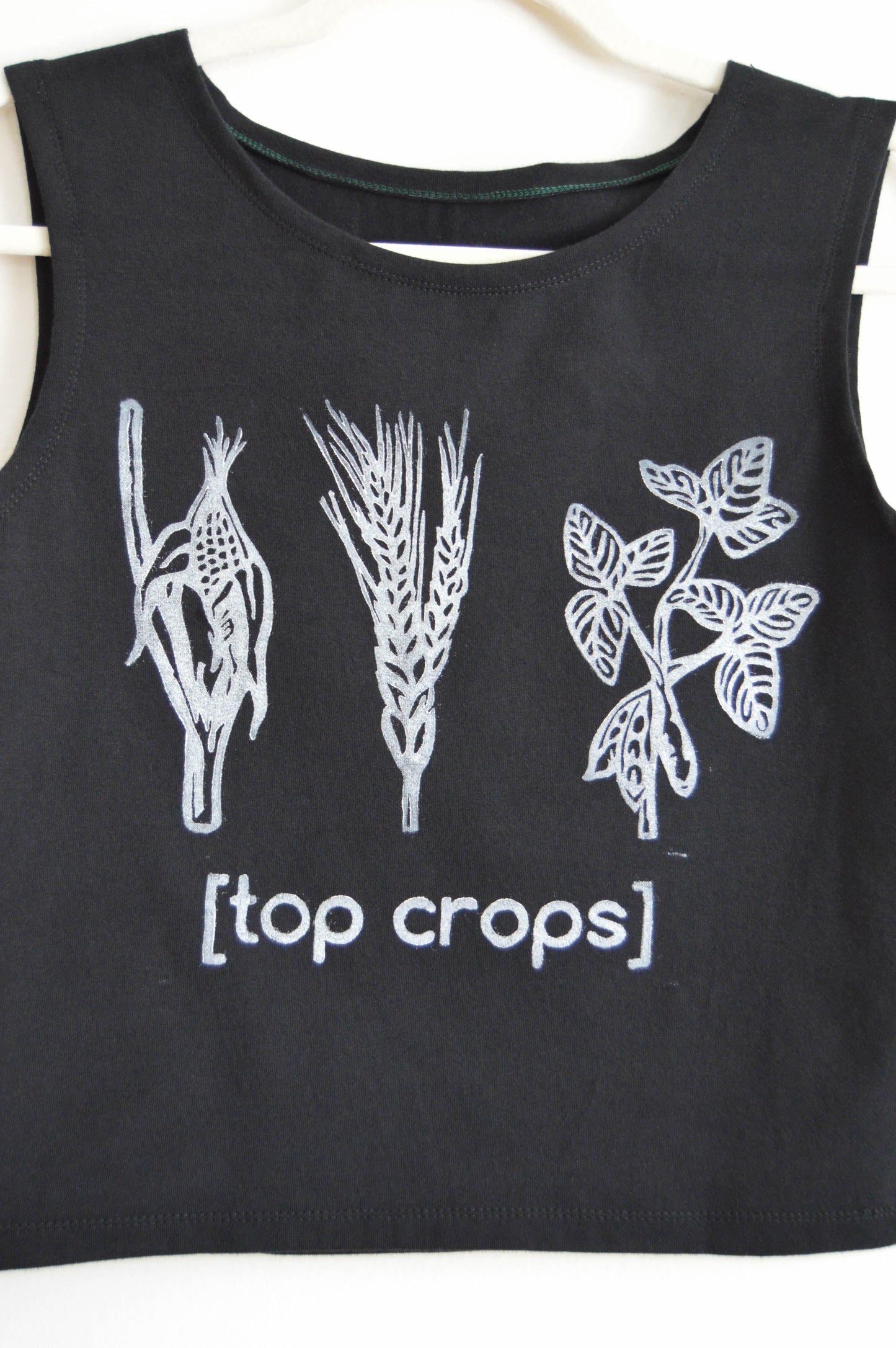 May and Mary Top Crops Crop Top - Black Organic Cotton