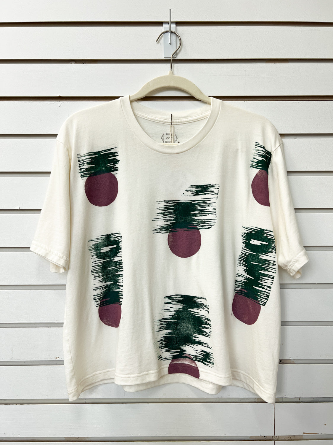 May and Mary Block Printed New Birch Crop Tee