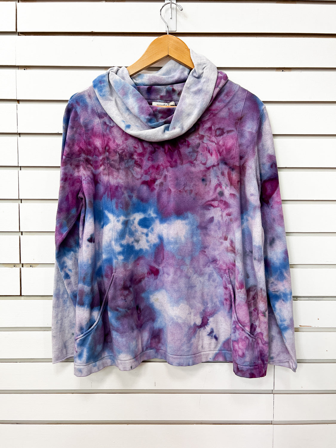 Feel Goods Rework - royal ice dye - turtleneck sweater