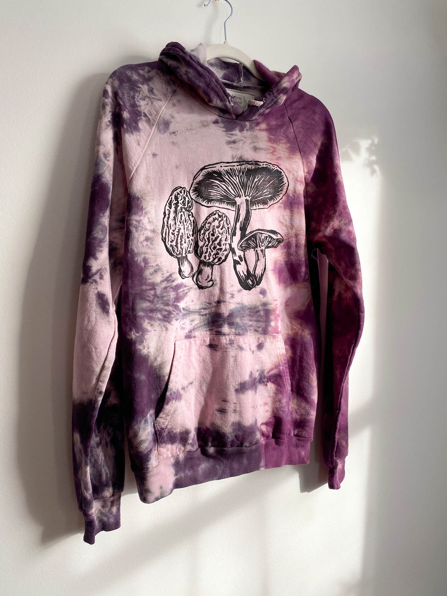 May and Mary Organic Cotton Tie Dye Hoodie with Mushroom Print