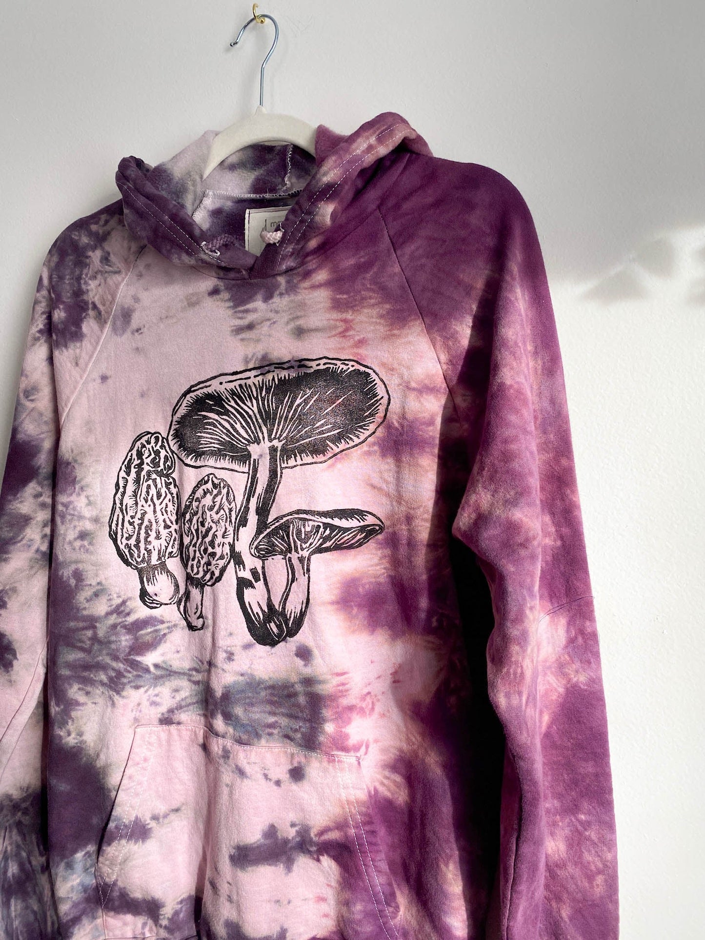 May and Mary Organic Cotton Tie Dye Hoodie with Mushroom Print