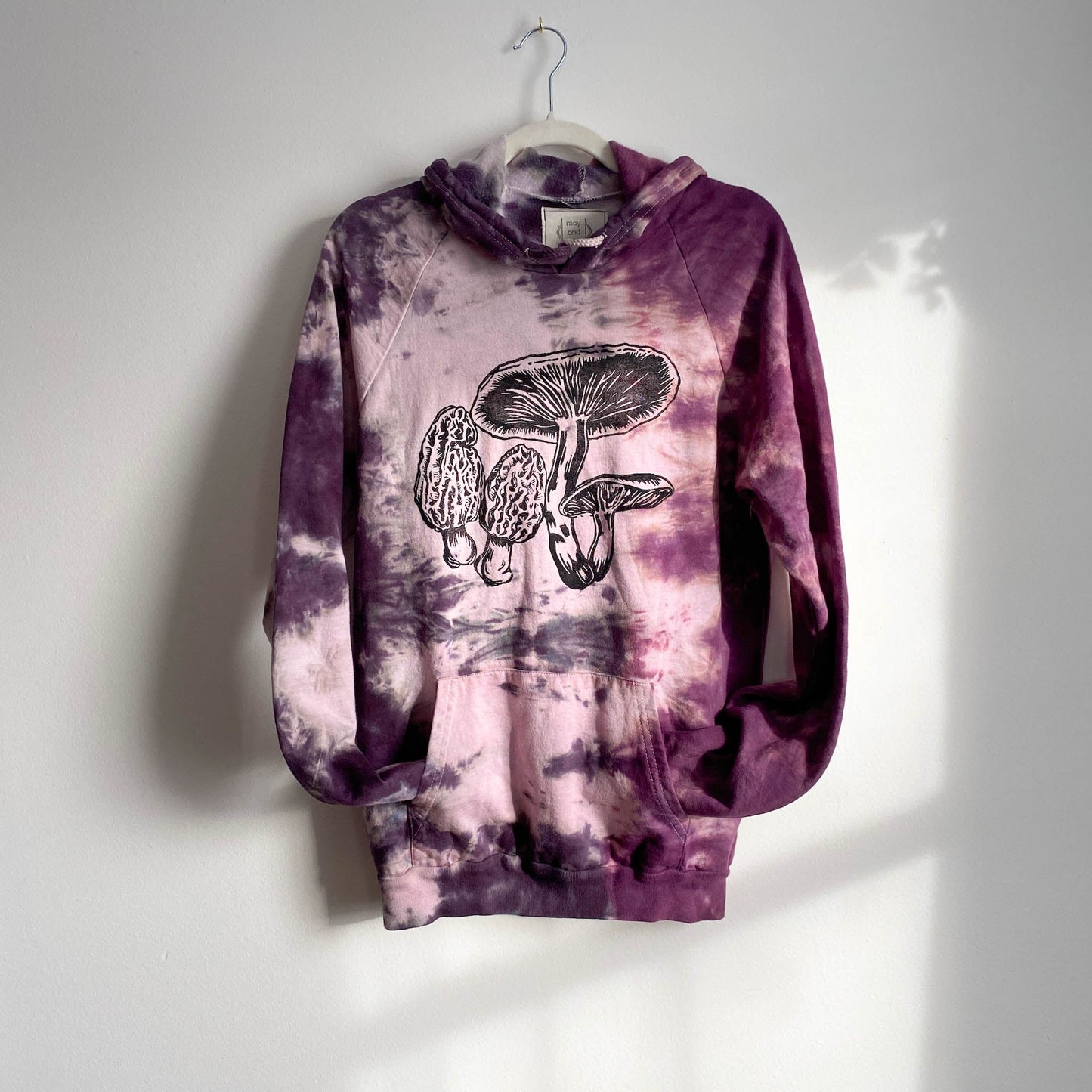 May and Mary Organic Cotton Tie Dye Hoodie with Mushroom Print