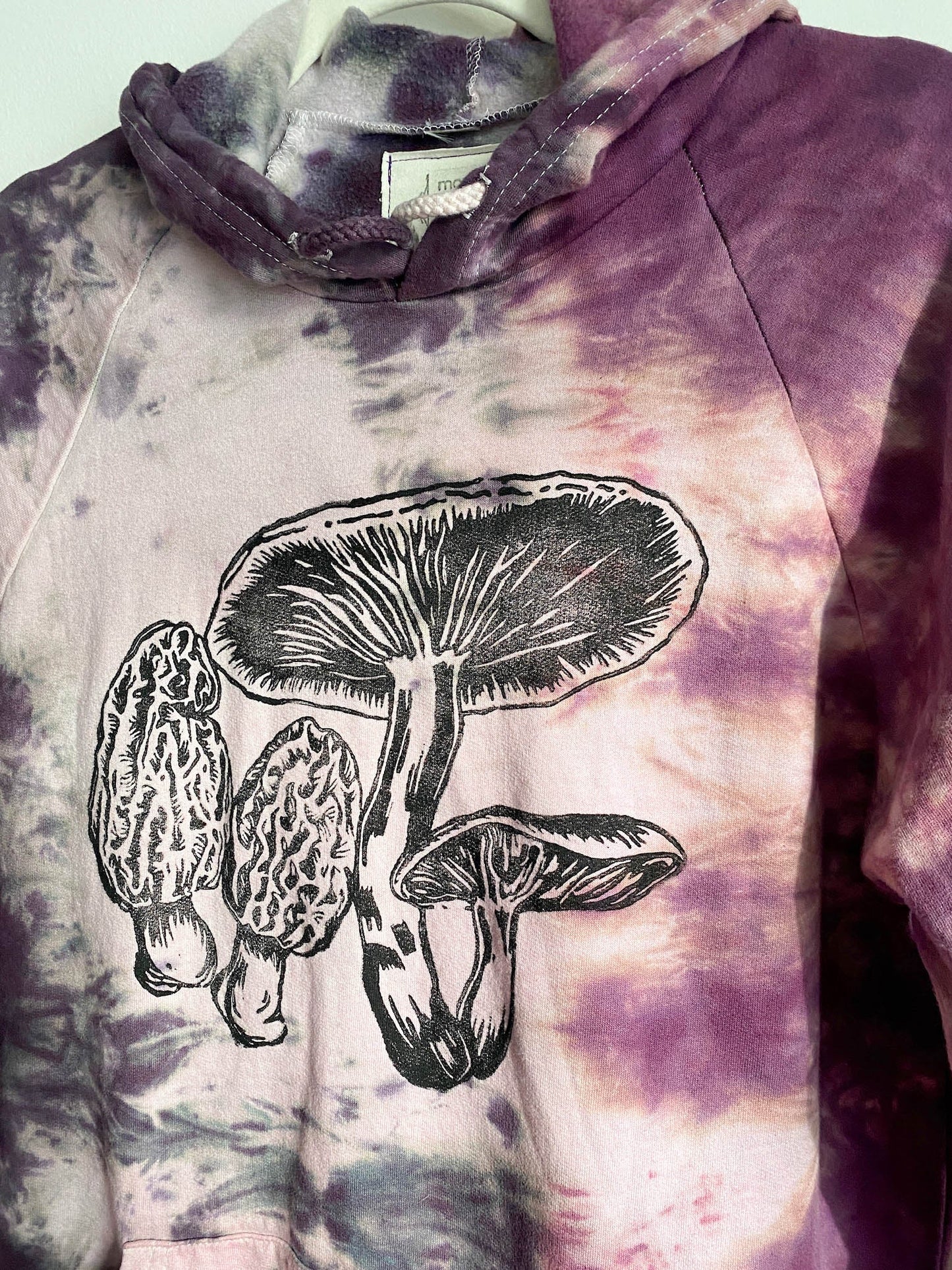 May and Mary Organic Cotton Tie Dye Hoodie with Mushroom Print