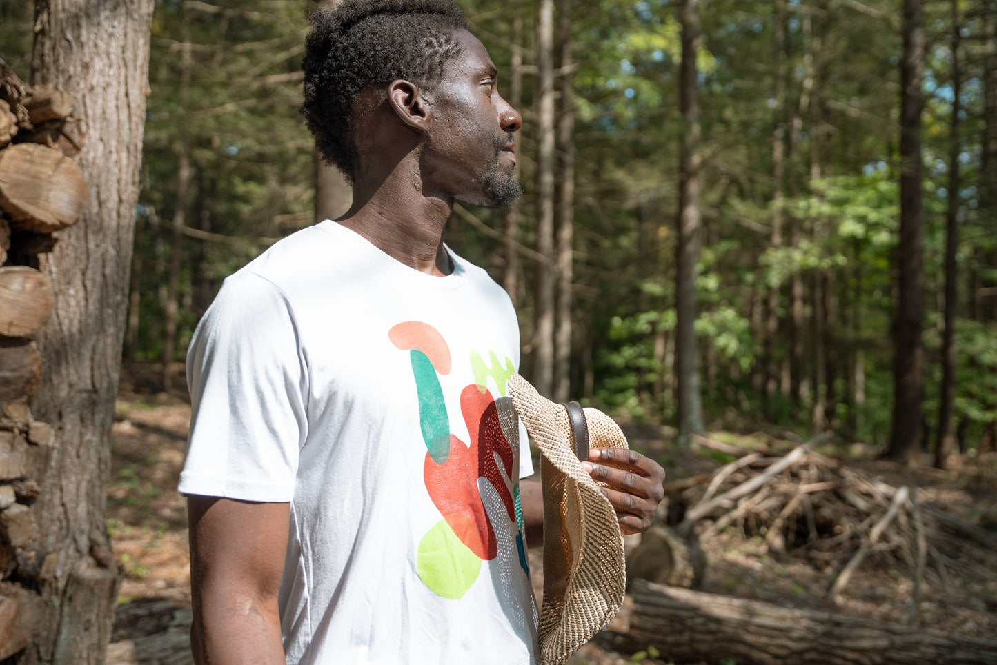 May and Mary Shapes Block Printed Bamboo Crop Top