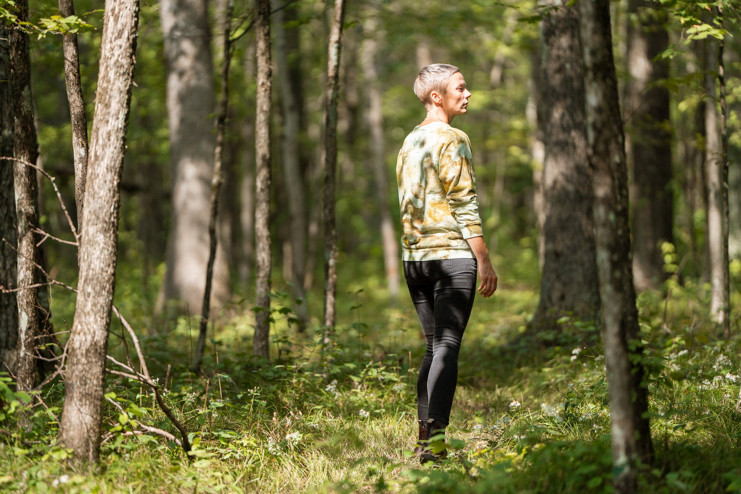 May and Mary Ice Dyed Organic Cotton Sweatshirt- Goldenrod
