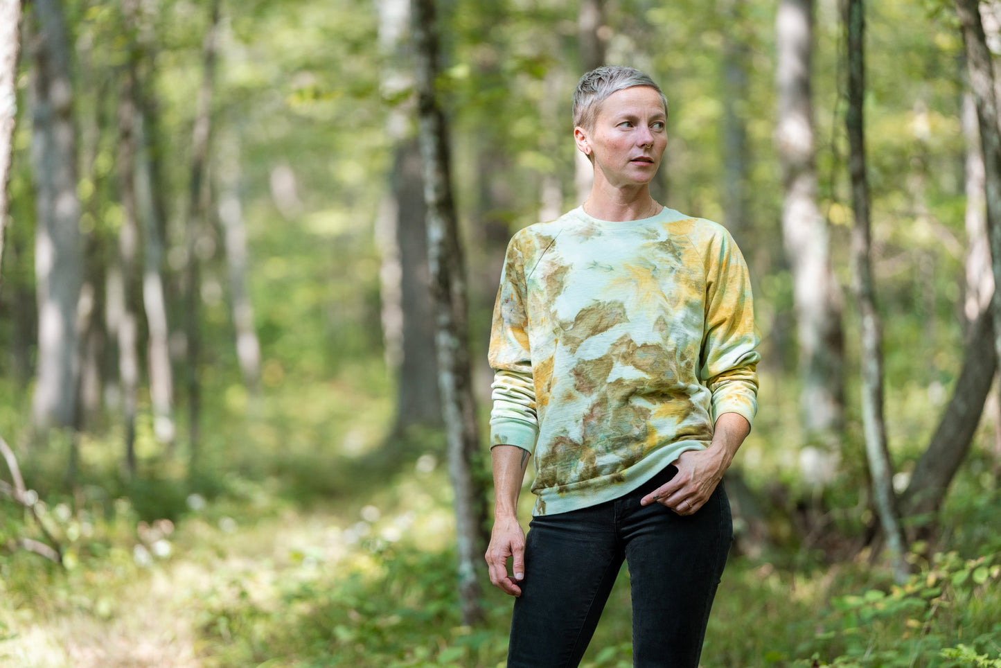 May and Mary Ice Dyed Organic Cotton Sweatshirt- Goldenrod