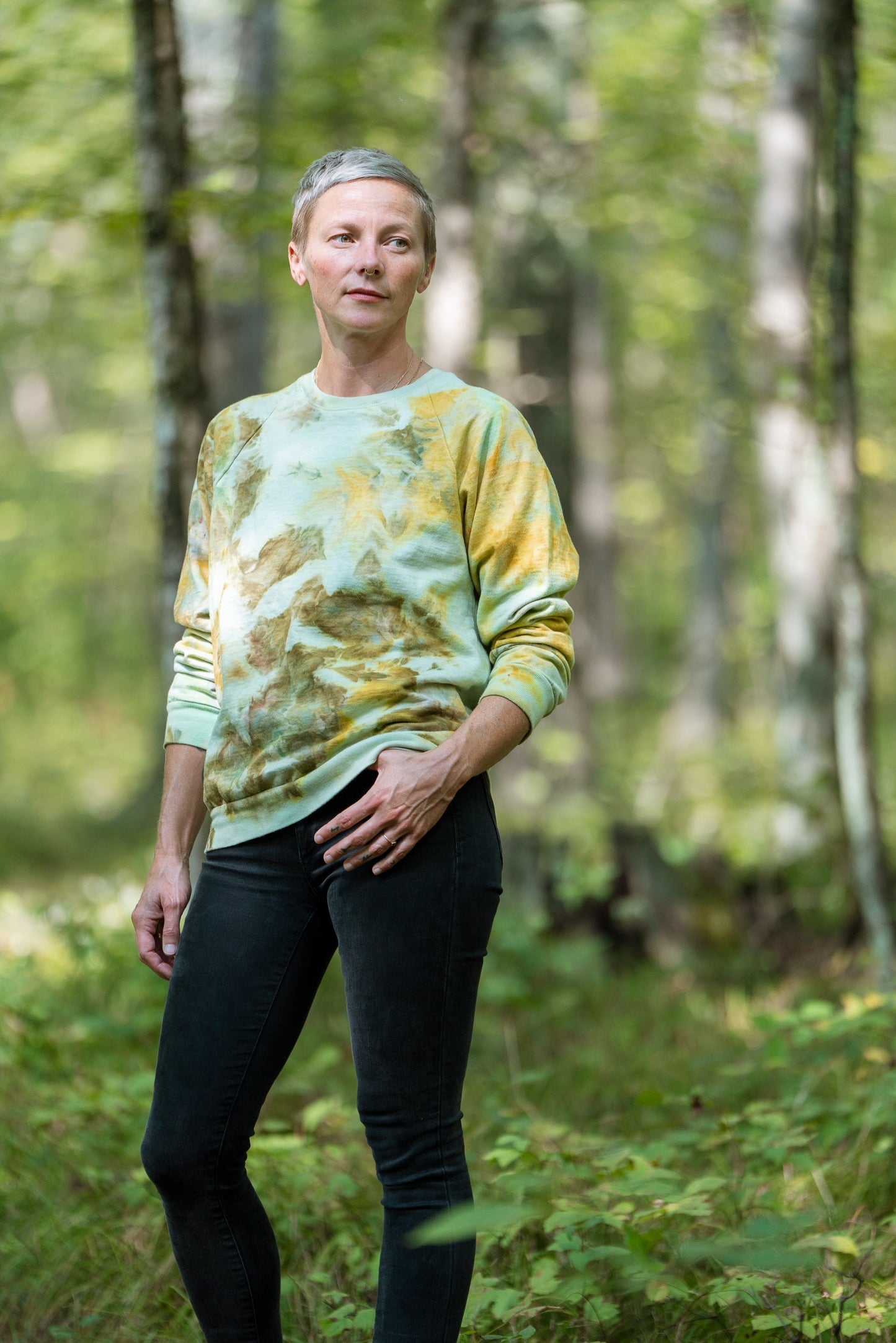 May and Mary Ice Dyed Organic Cotton Sweatshirt- Goldenrod
