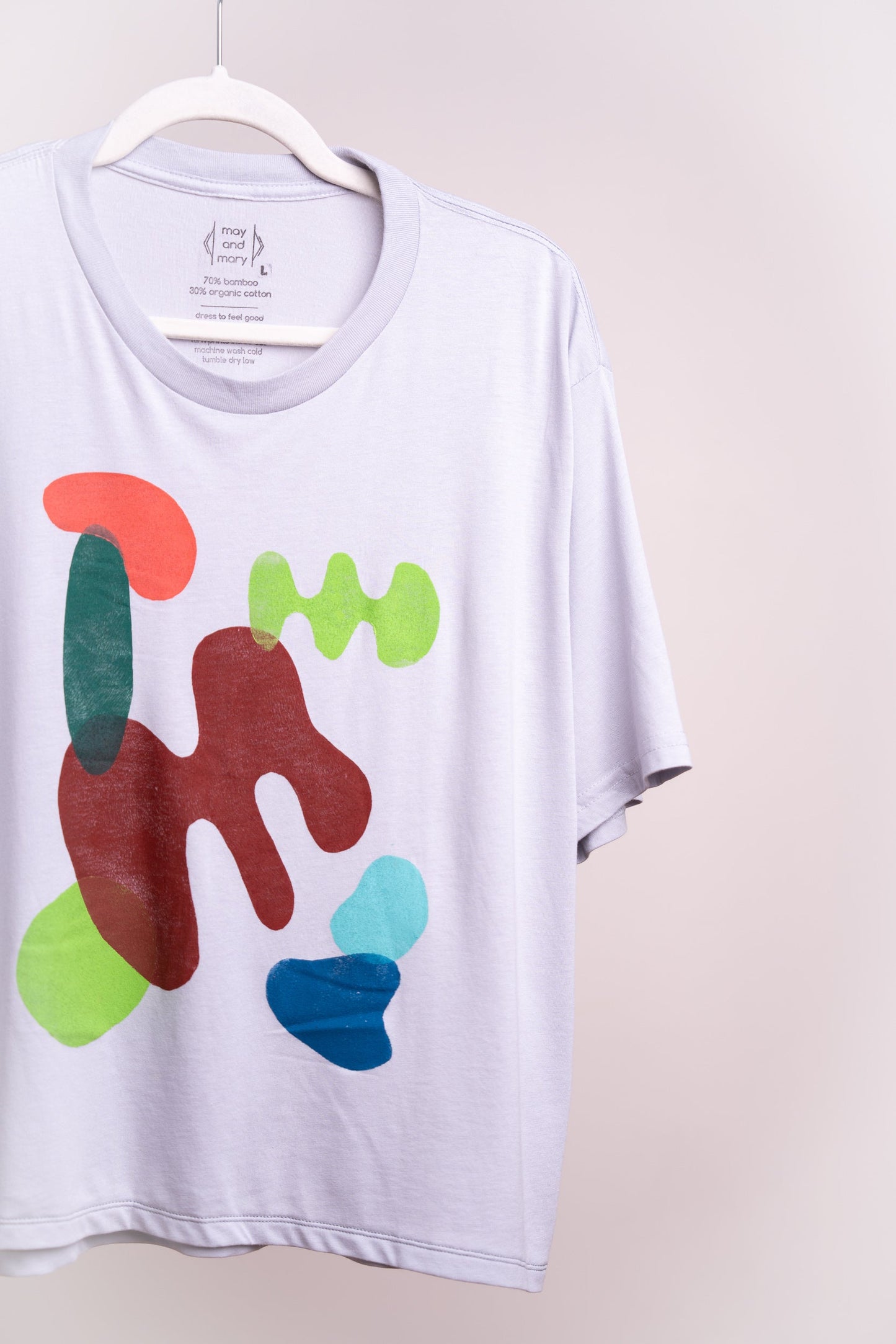 May and Mary Shapes Block Printed Bamboo Crop Top