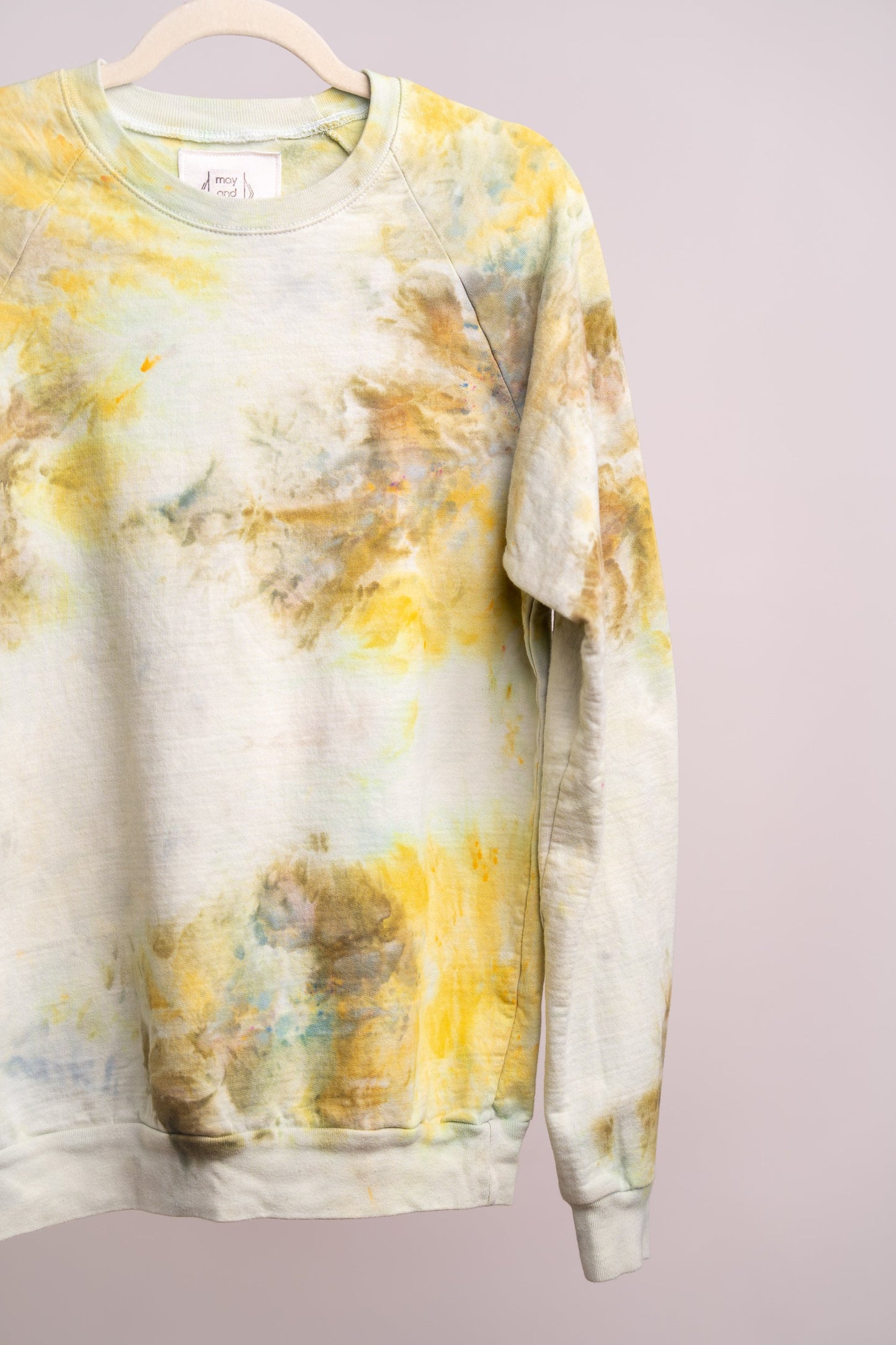 May and Mary Ice Dyed Organic Cotton Sweatshirt- Goldenrod