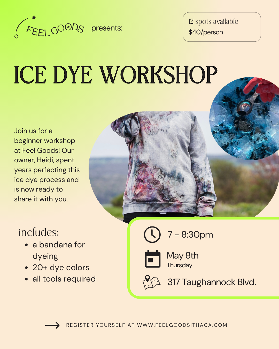 May 8th Ice Dyeing Workshop