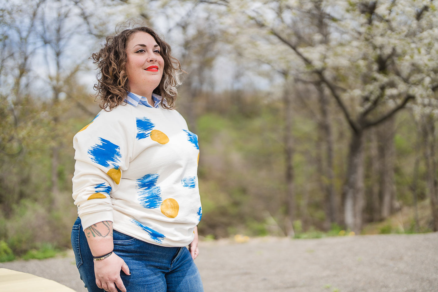 May and Mary Organic Cotton Crewneck Sweatshirt - New Birch