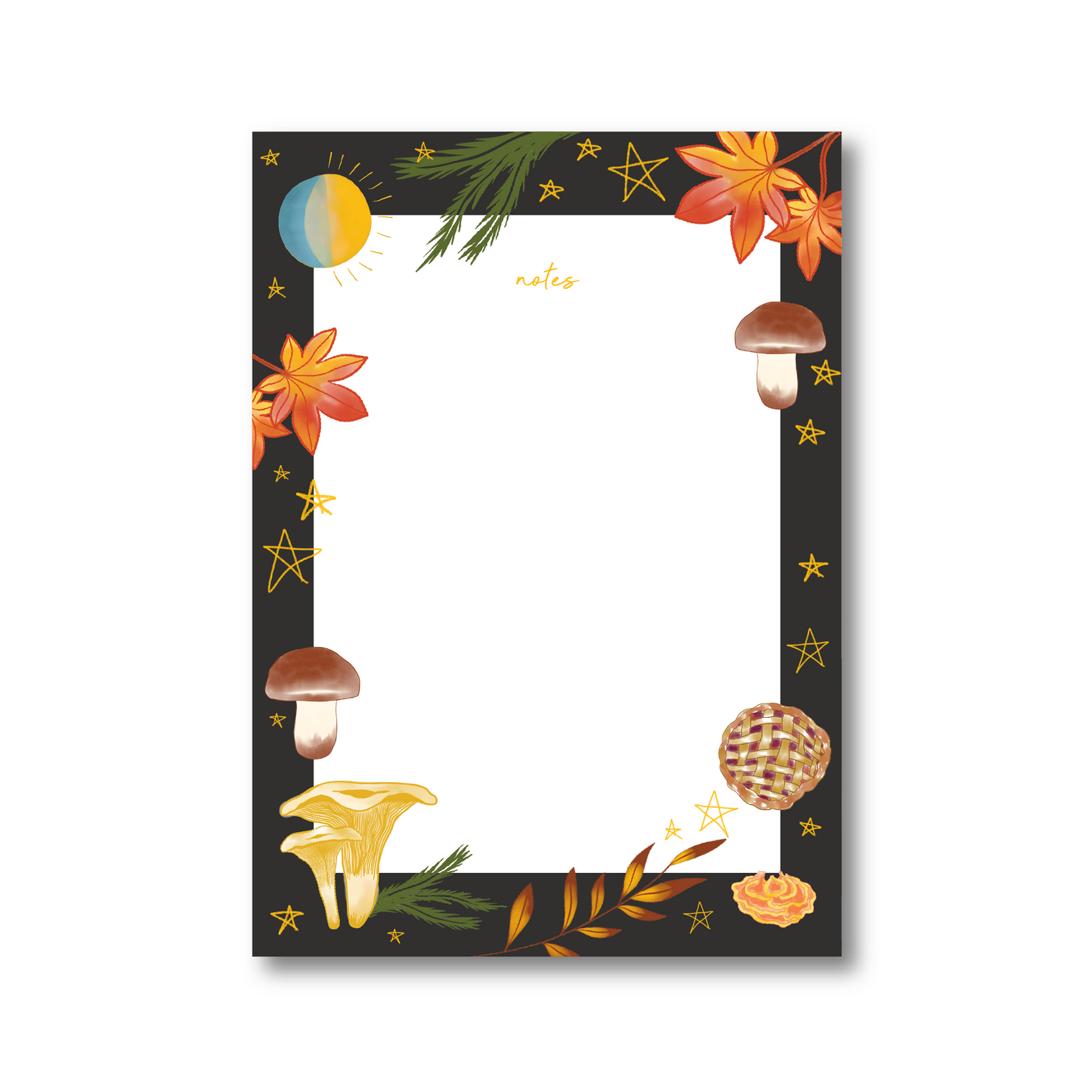 Maija Rebecca Handdrawn Fall Mushrooms Notepad