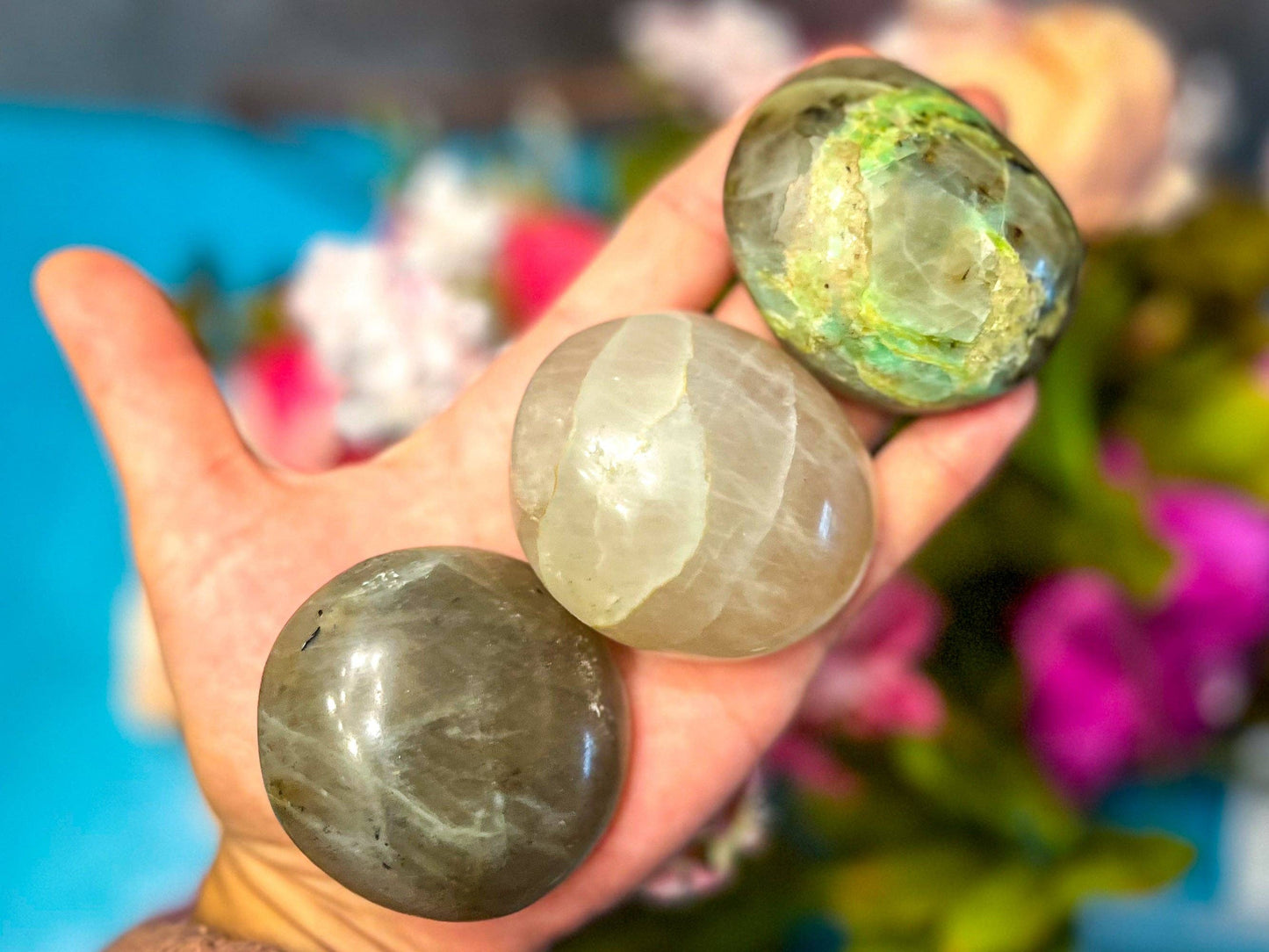 Mandala Gems Garnierite Palmstones, Ethically Sourced Crystals